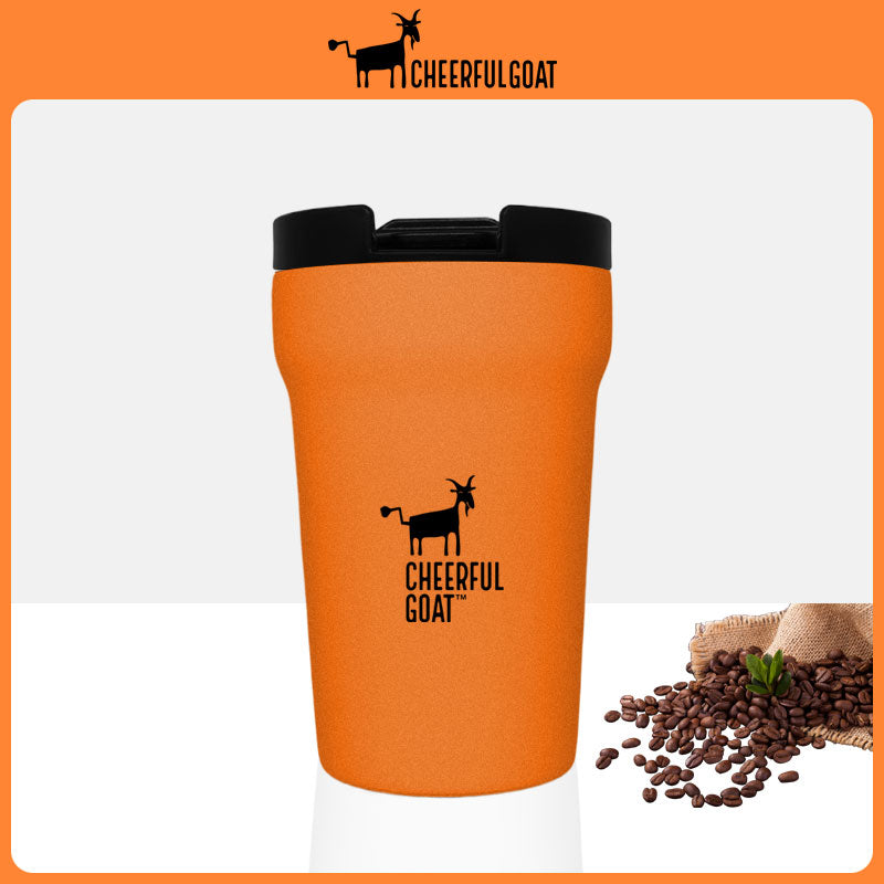 Cheerful Goat Coffee Mug Ceramic Inner Liner Coffee Cup Travel Thermal Tumbler 350ml