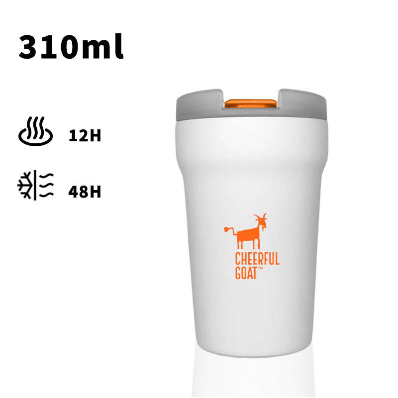 Cheerful Goat Coffee Mug Ceramic Inner Liner Coffee Cup Travel Thermal Tumbler 350ml