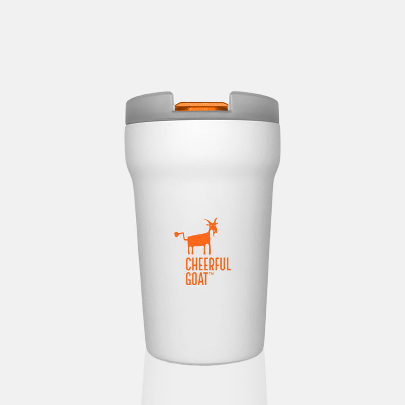 Cheerful Goat Coffee Mug Ceramic Inner Liner Coffee Cup Travel Thermal Tumbler 350ml