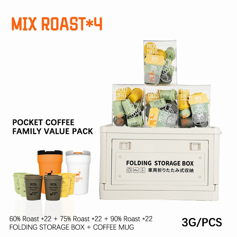 【Cheerful Goat】 POCKET COFFEE FAMILY VALUE PACK Coffee Powder 66pcs