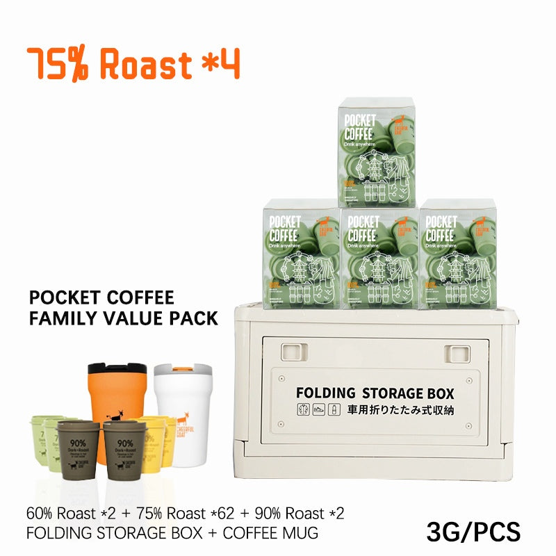 【Cheerful Goat】 POCKET COFFEE FAMILY VALUE PACK Coffee Powder 66pcs