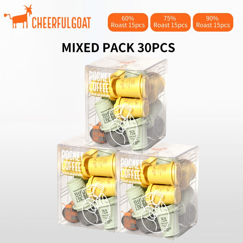 CHEERFUL GOAT Pocket Coffee Powder Freeze-Dried Coffee 45pcs