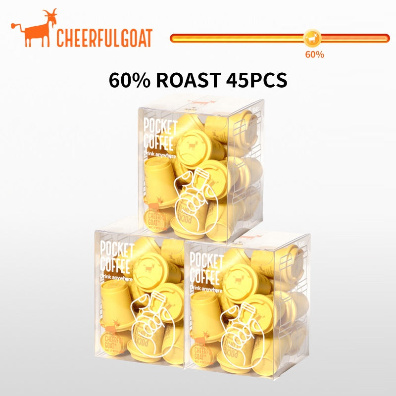 CHEERFUL GOAT Pocket Coffee Powder Freeze-Dried Coffee 45pcs