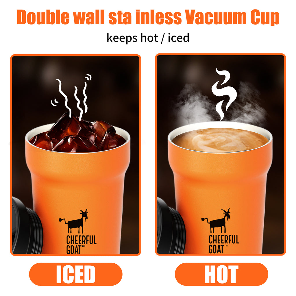 Ceramic Inner Coffee Mug Tumbler 350ml Orange