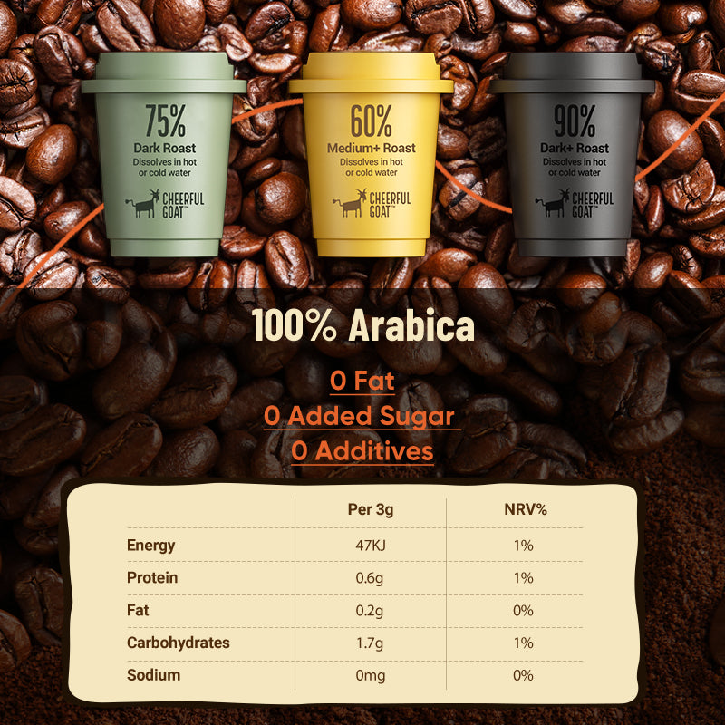 CHEERFUL GOAT Pocket Coffee Powder Freeze-Dried Coffee 45pcs