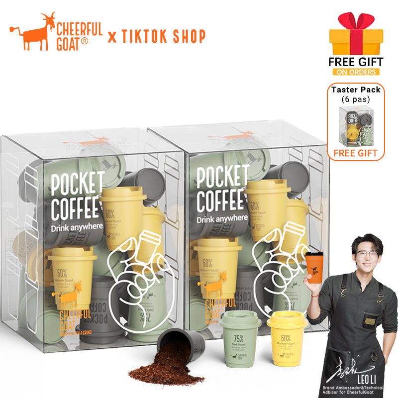 【Cheerful Goat】 Specialty Coffee Pocket Coffee Cold Brew Instant Coffee 100% Arabica 30pcs