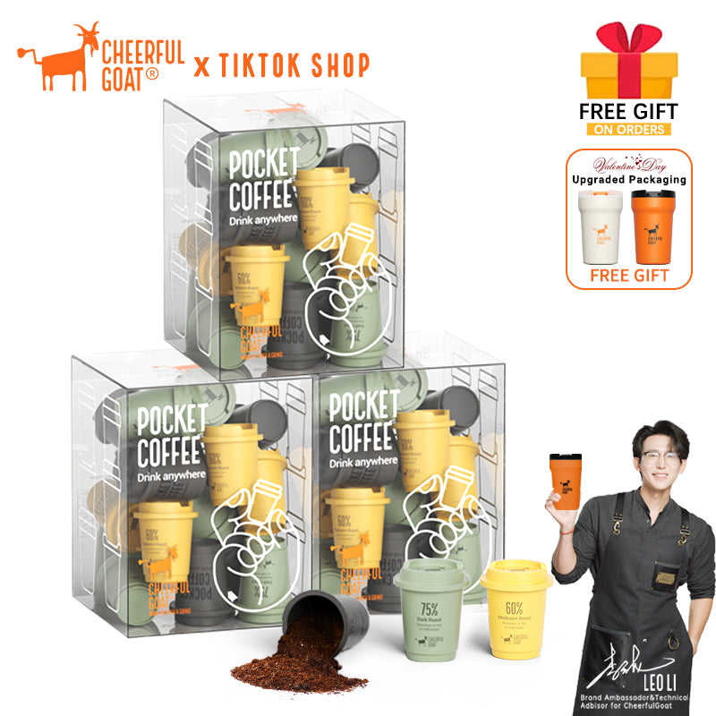 CHEERFUL GOAT Pocket Coffee Powder Freeze-Dried Coffee 45pcs